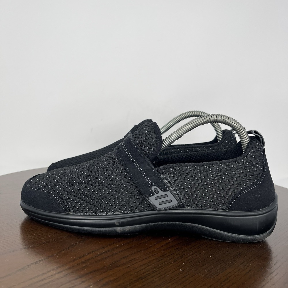 Orthofeet‎ 821 Quincy Shoes Women 9B Black Comfort Diabetic Walking Loafer